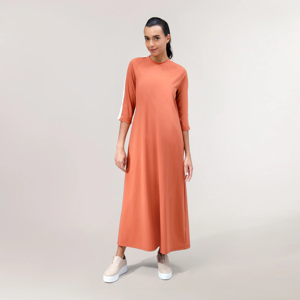 Flared Maxi Dress - SEASONAL BRICK