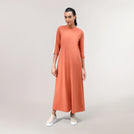 Flared Maxi Dress - SEASONAL BRICK