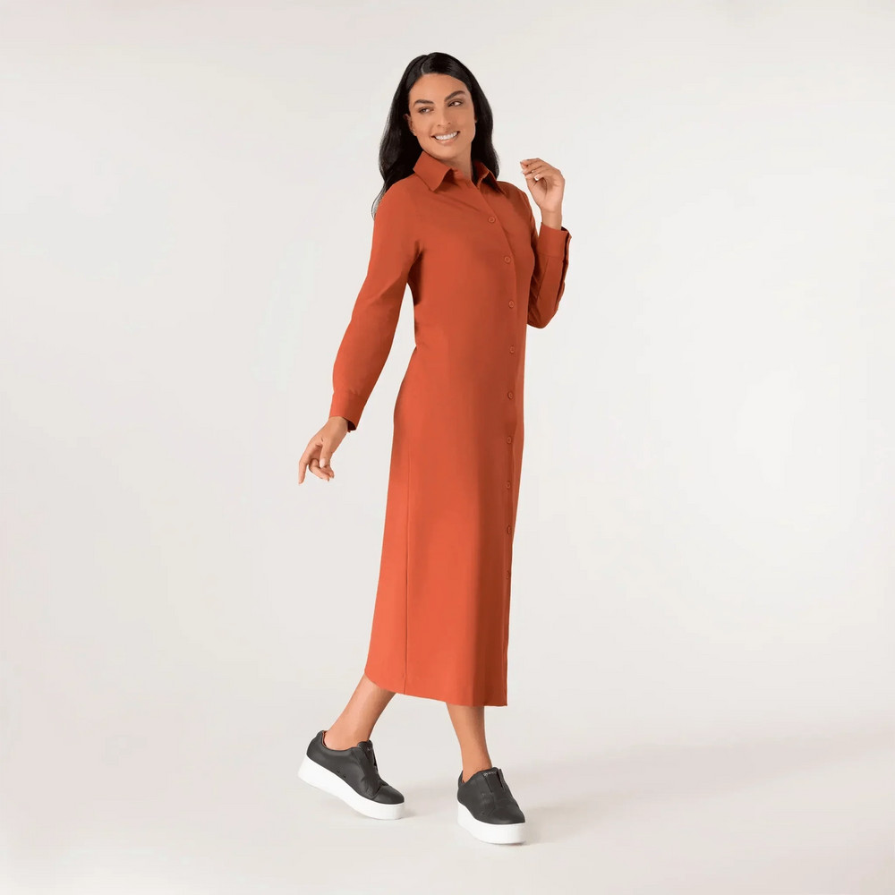 Abaya Button Front Dress - SEASONAL TURMERIC