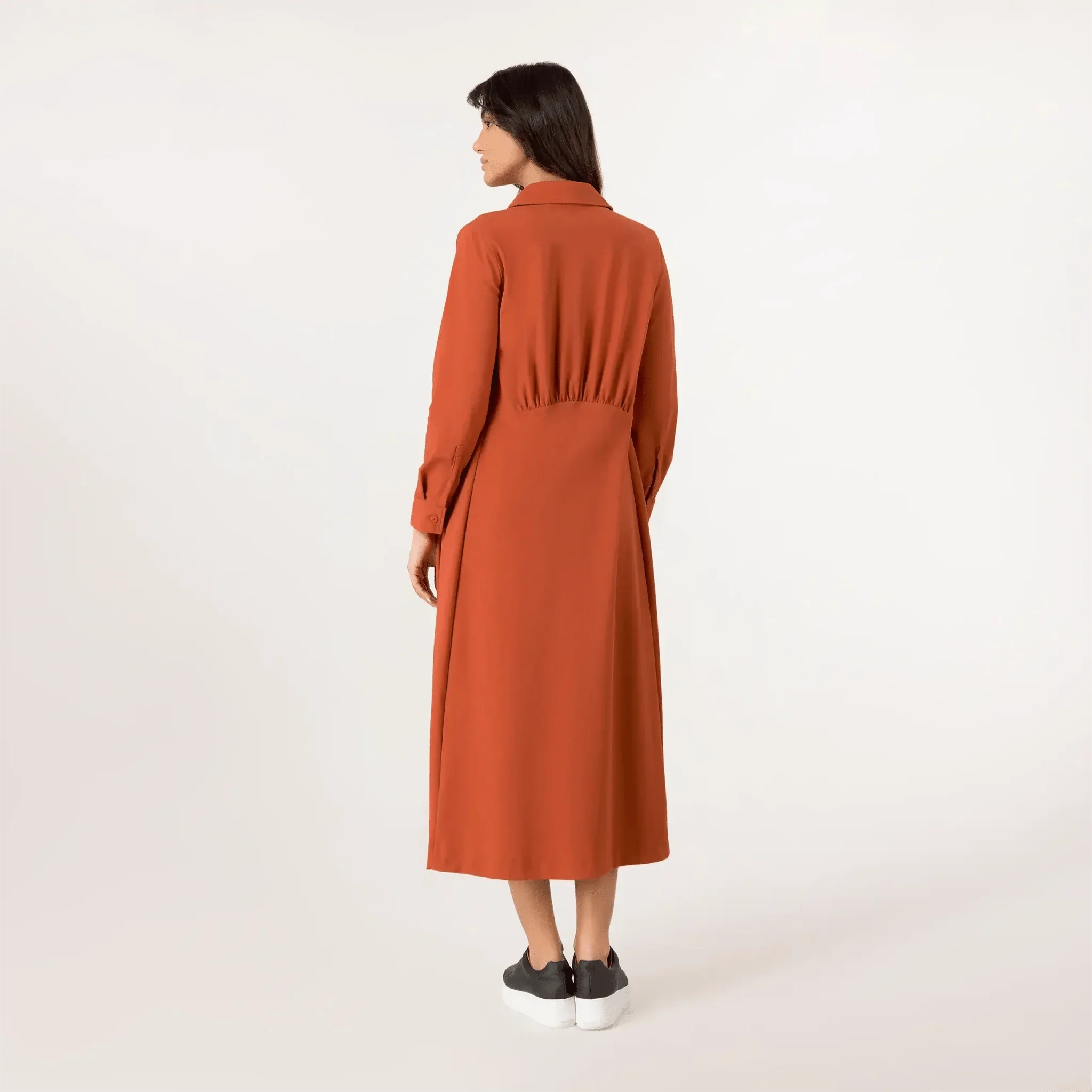 Abaya Button Front Dress - SEASONAL TURMERIC