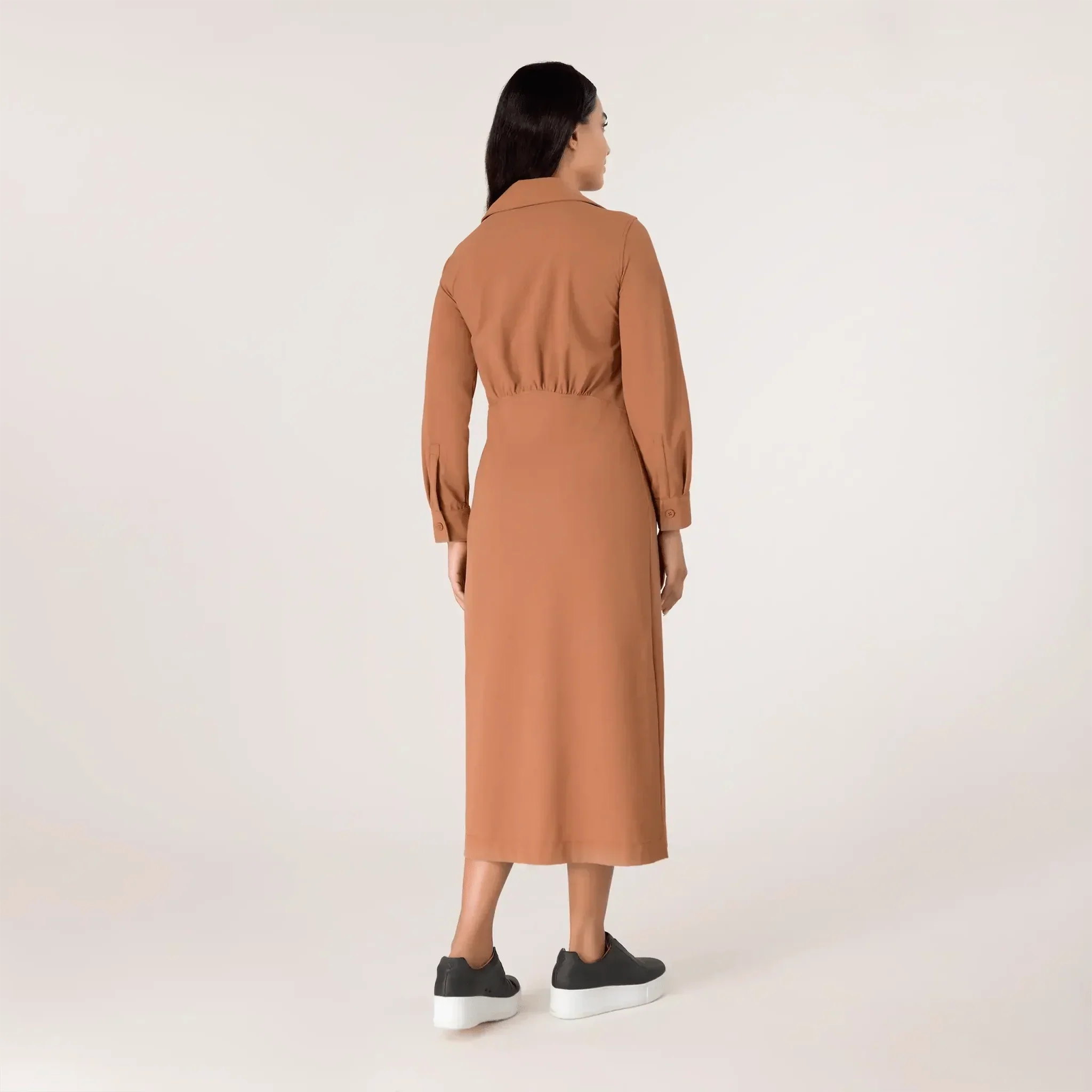 Abaya Button Front Dress - SEASONAL HAZELNUT