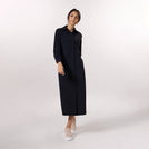 Abaya Button Front Dress - SEASONAL BLACK