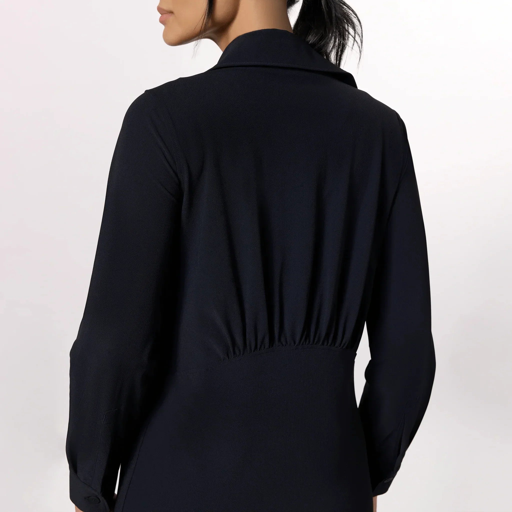 Abaya Button Front Dress - SEASONAL BLACK