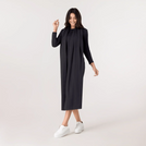 Jersey Dress And Scarf Ensemble - SEASONAL BLACK
