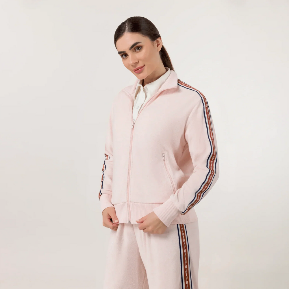 Velour Track Jacket - SEASONAL PINK