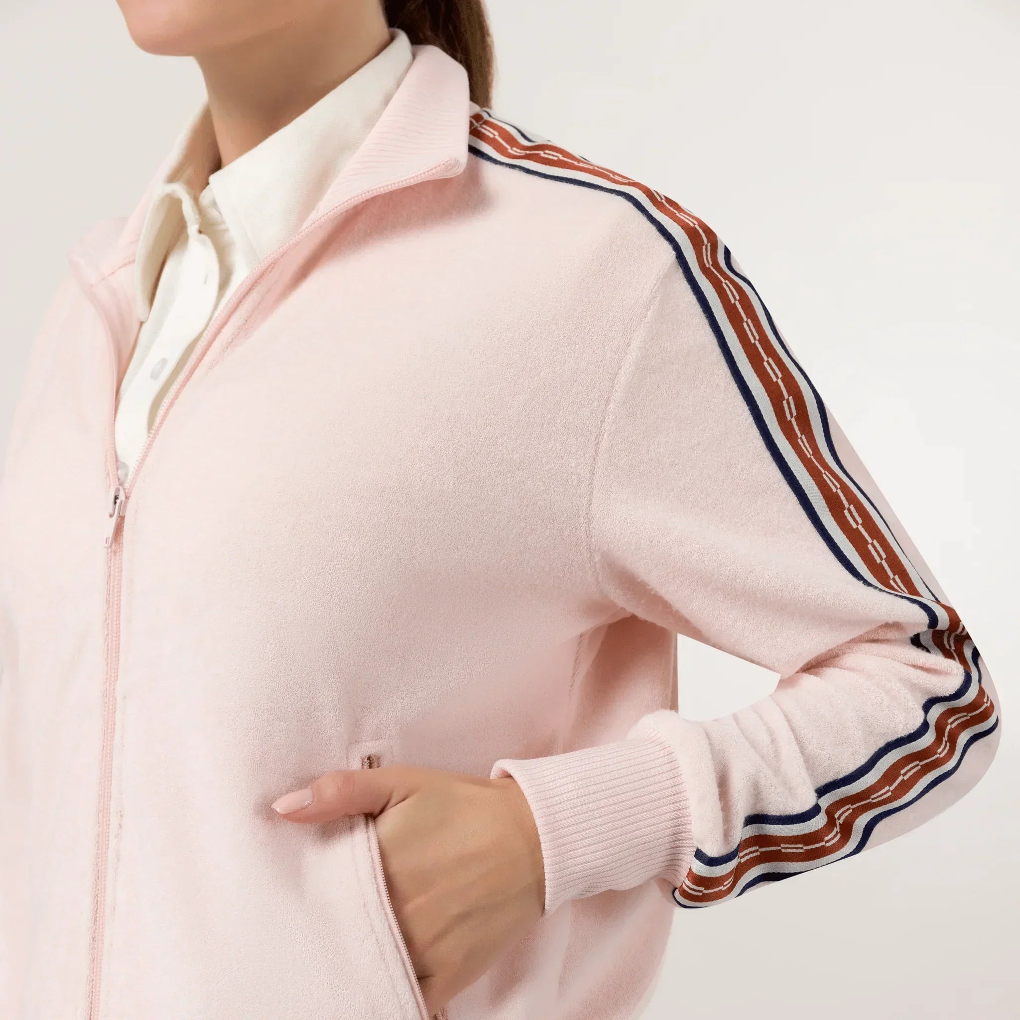 Velour Track Jacket - SEASONAL PINK