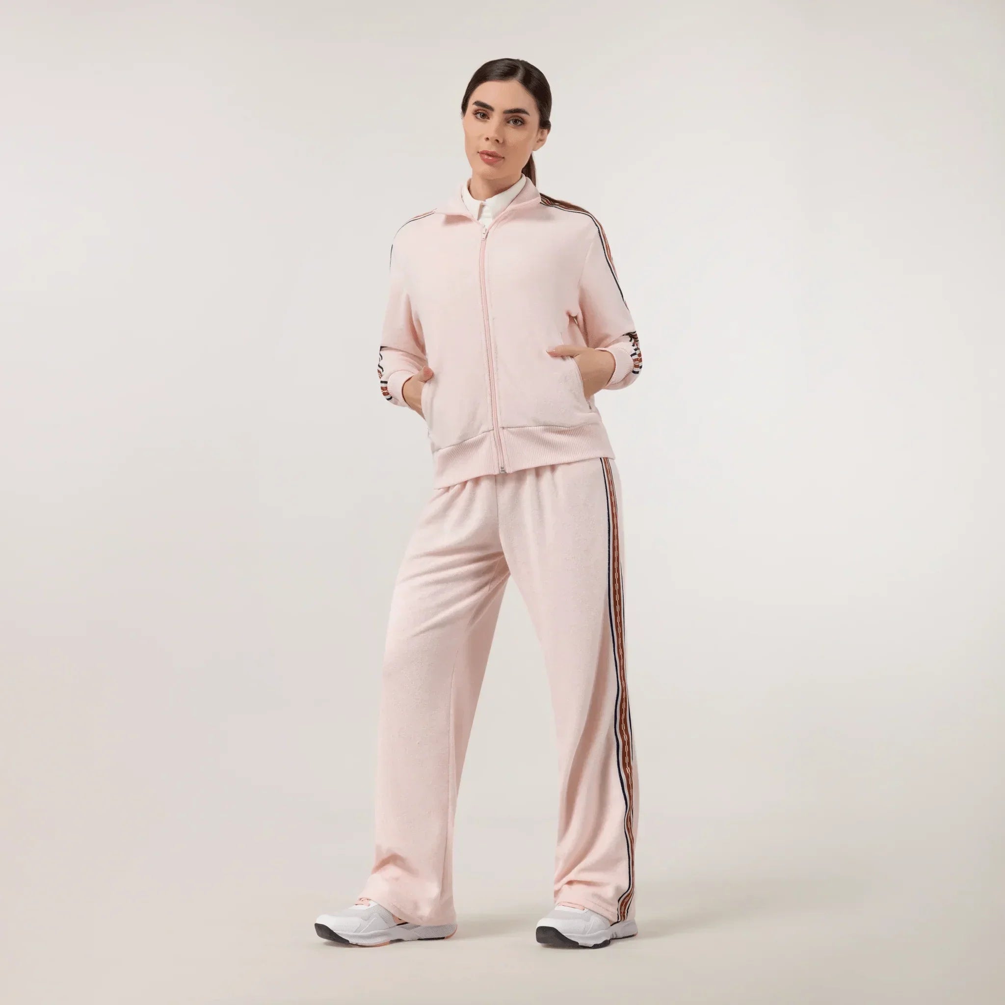 Velour Track Jacket - SEASONAL PINK