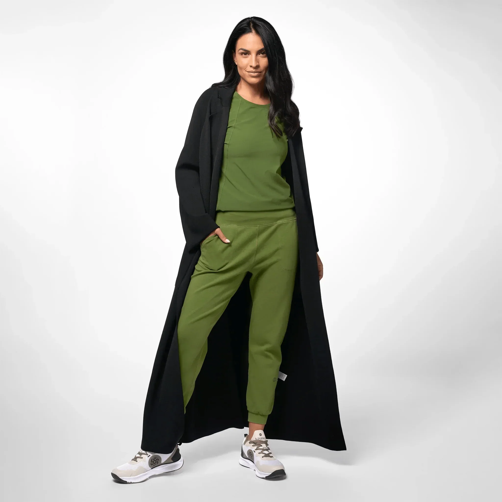 Floor-Length Knitted Coat - SEASONAL BLACK