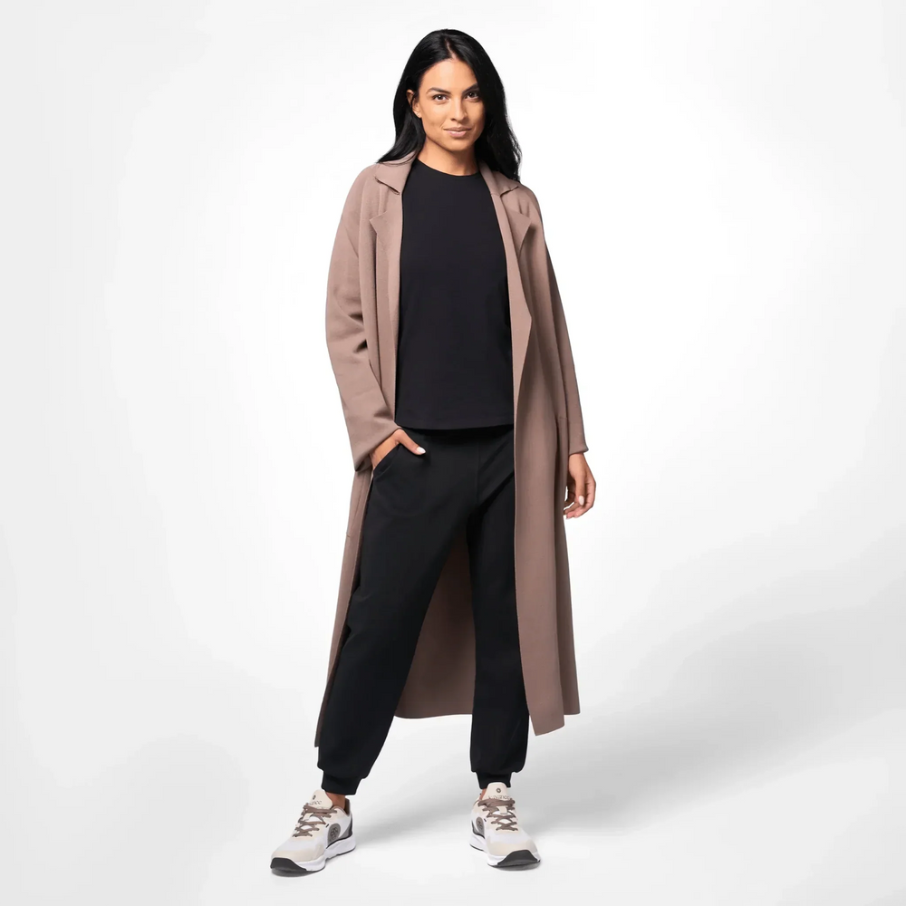 Full-Length Knitted Coat - SEASONAL BROWN