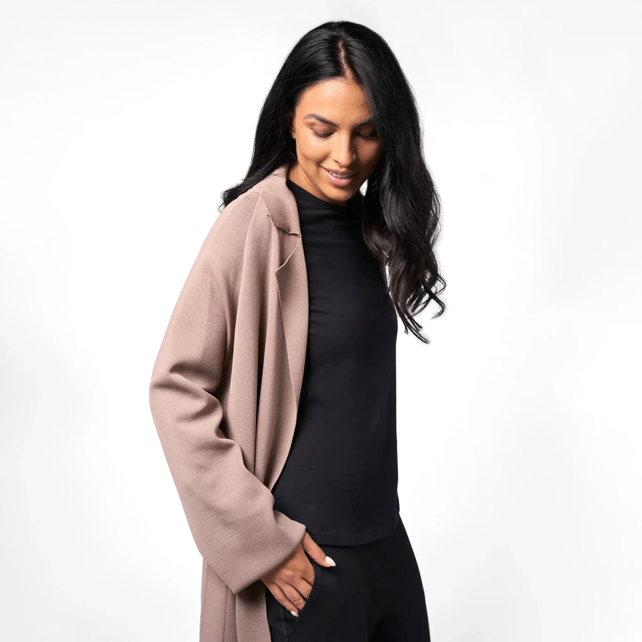Full-Length Knitted Coat - SEASONAL BROWN