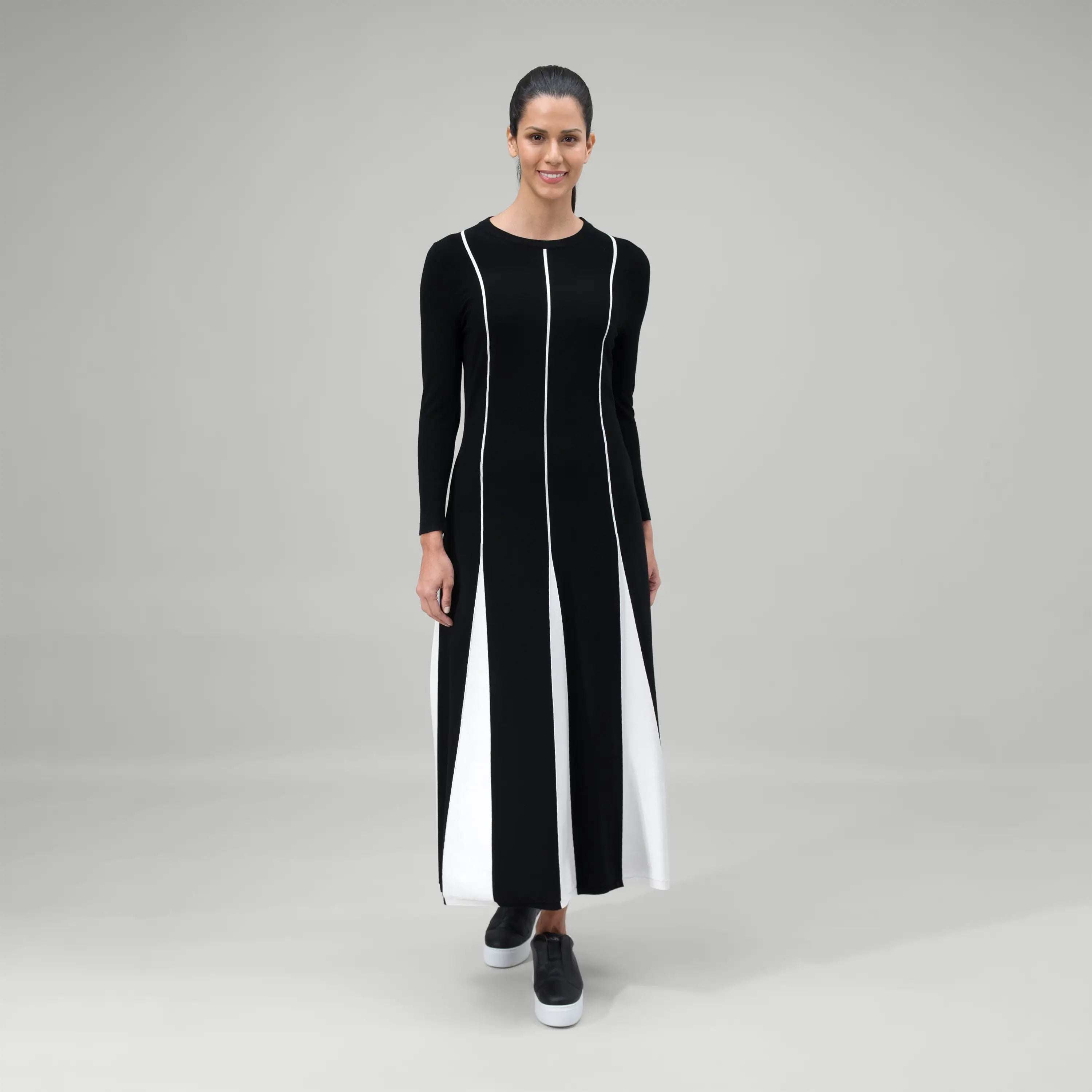 Flared Panel Dress - SEASONAL BLACK