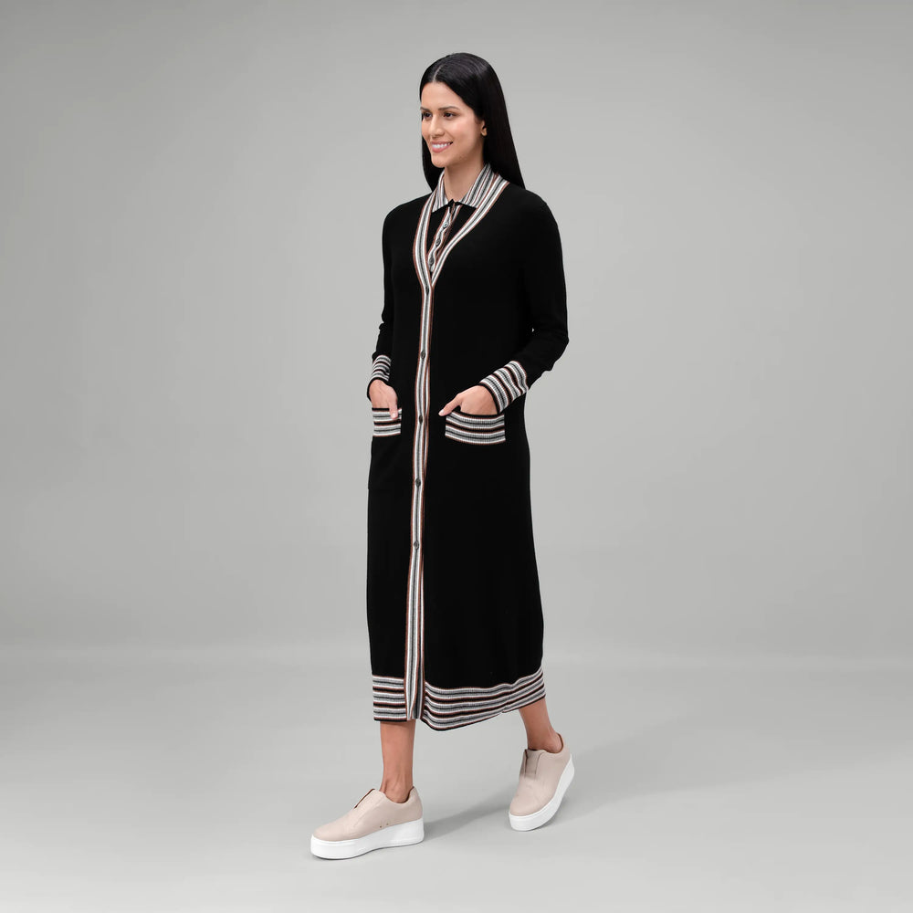 Cashmere Maxi Cardigan - SEASONAL BLACK