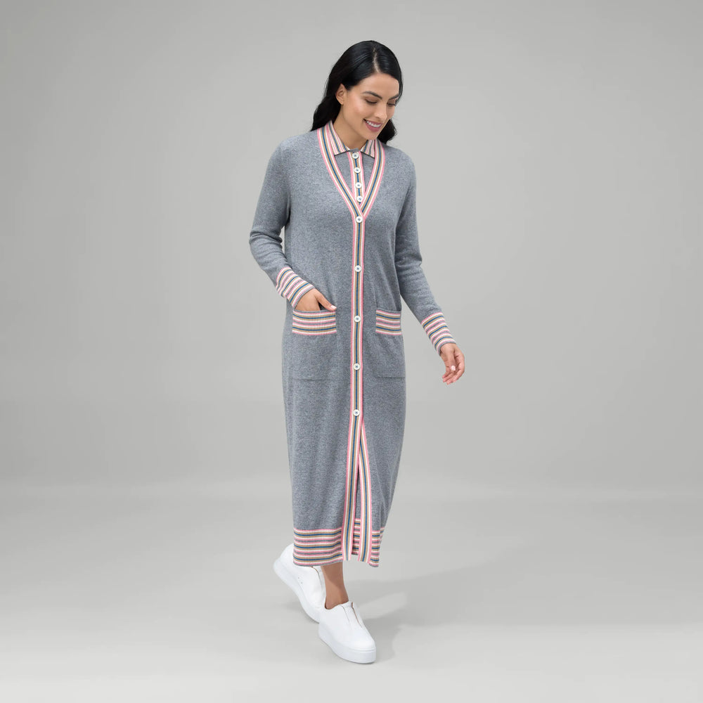 Cashmere Maxi Cardigan - SEASONAL GREY MELANGE