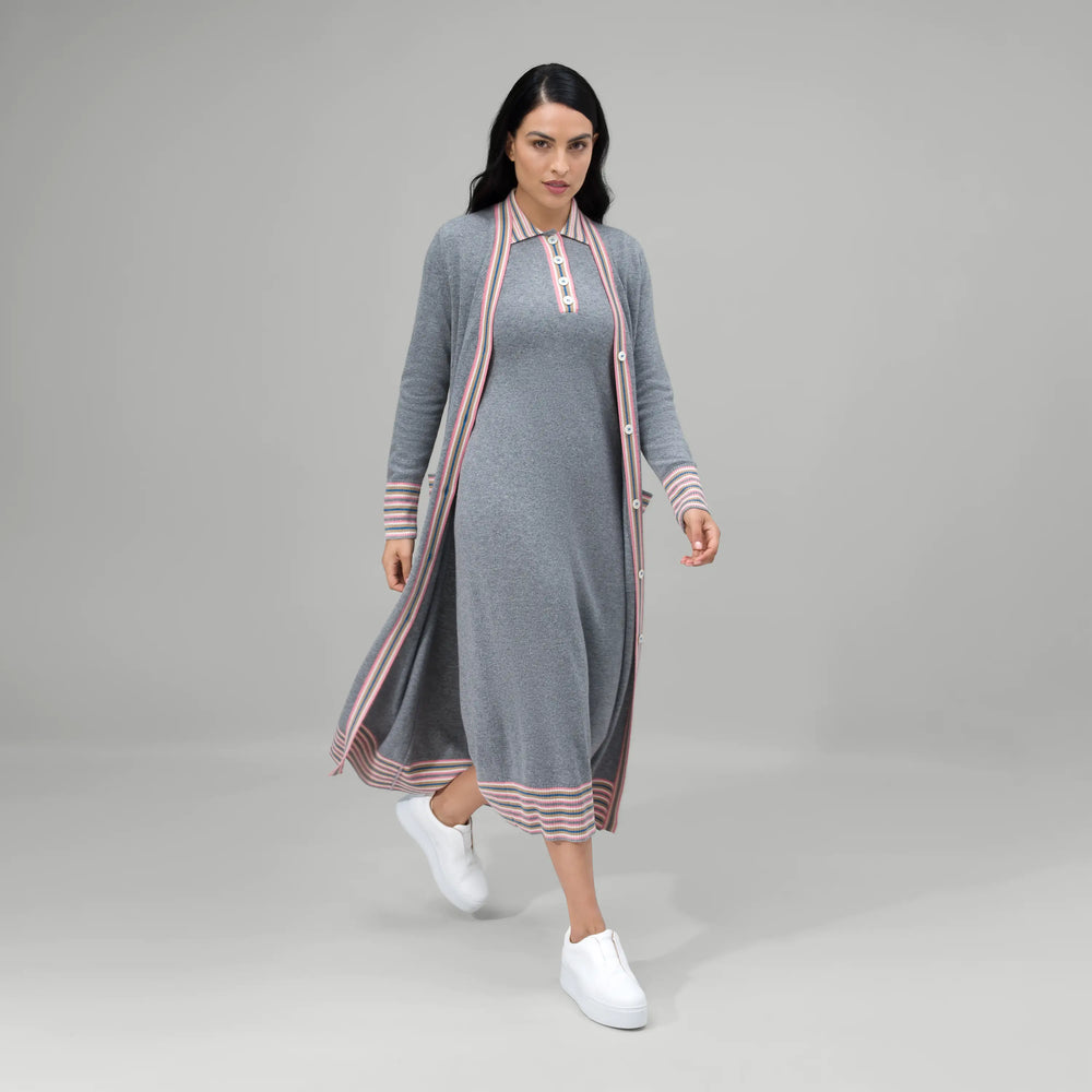 Cashmere Maxi Cardigan - SEASONAL GREY MELANGE