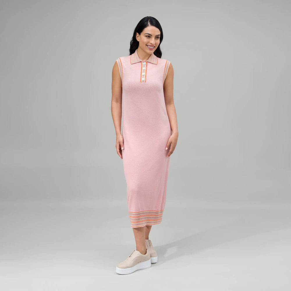Cashmere Maxi Polo Dress - SEASONAL PINK