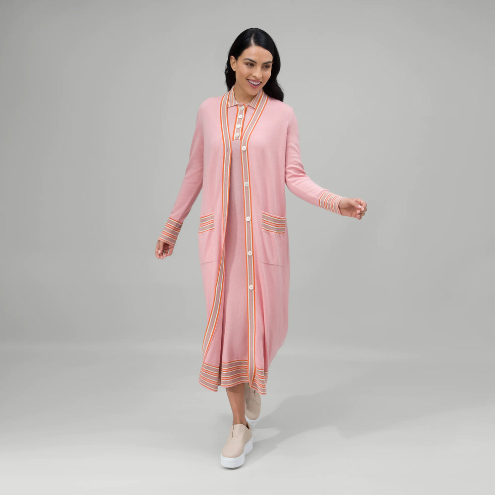 Cashmere Maxi Polo Dress - SEASONAL PINK