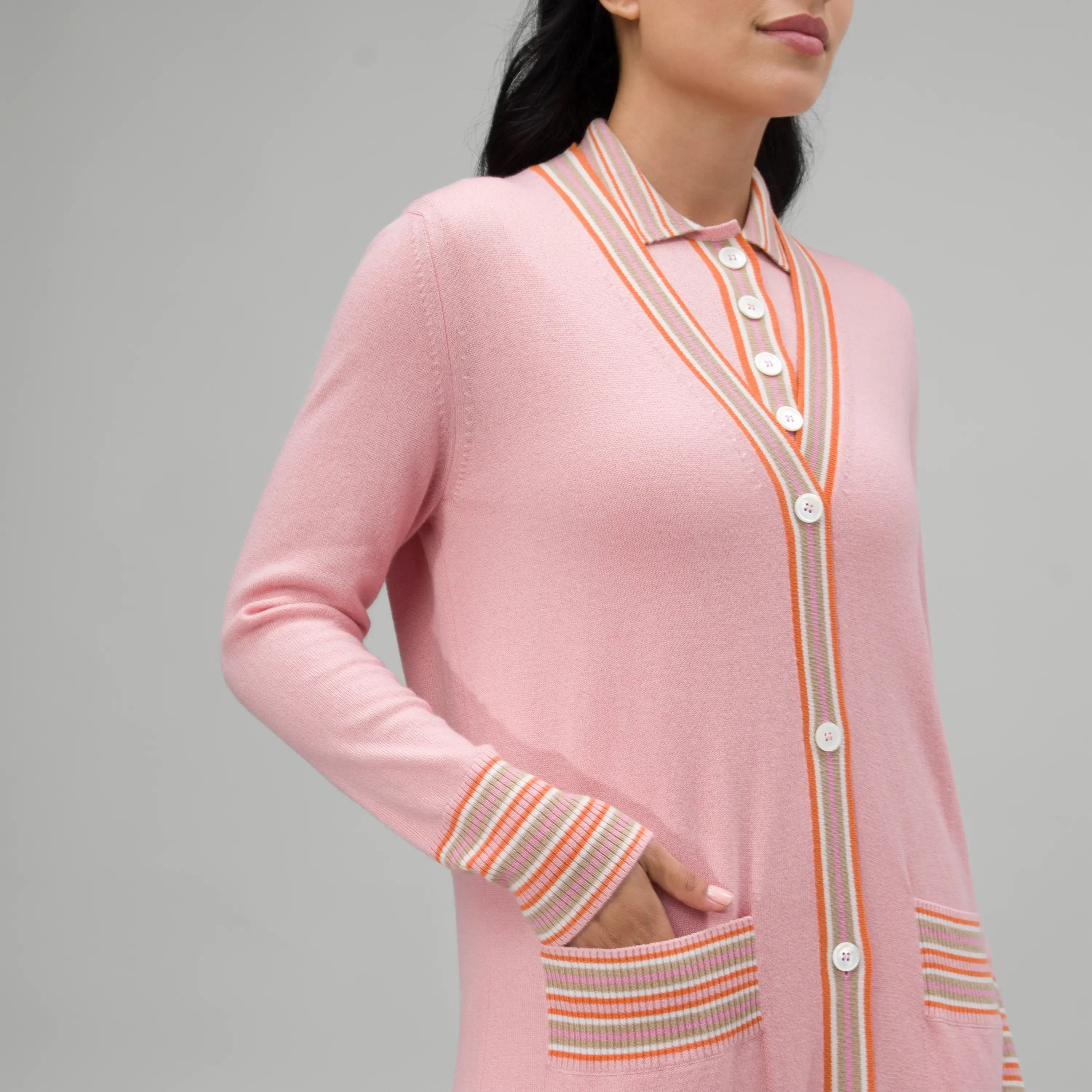 Cashmere Maxi Cardigan - SEASONAL PINK