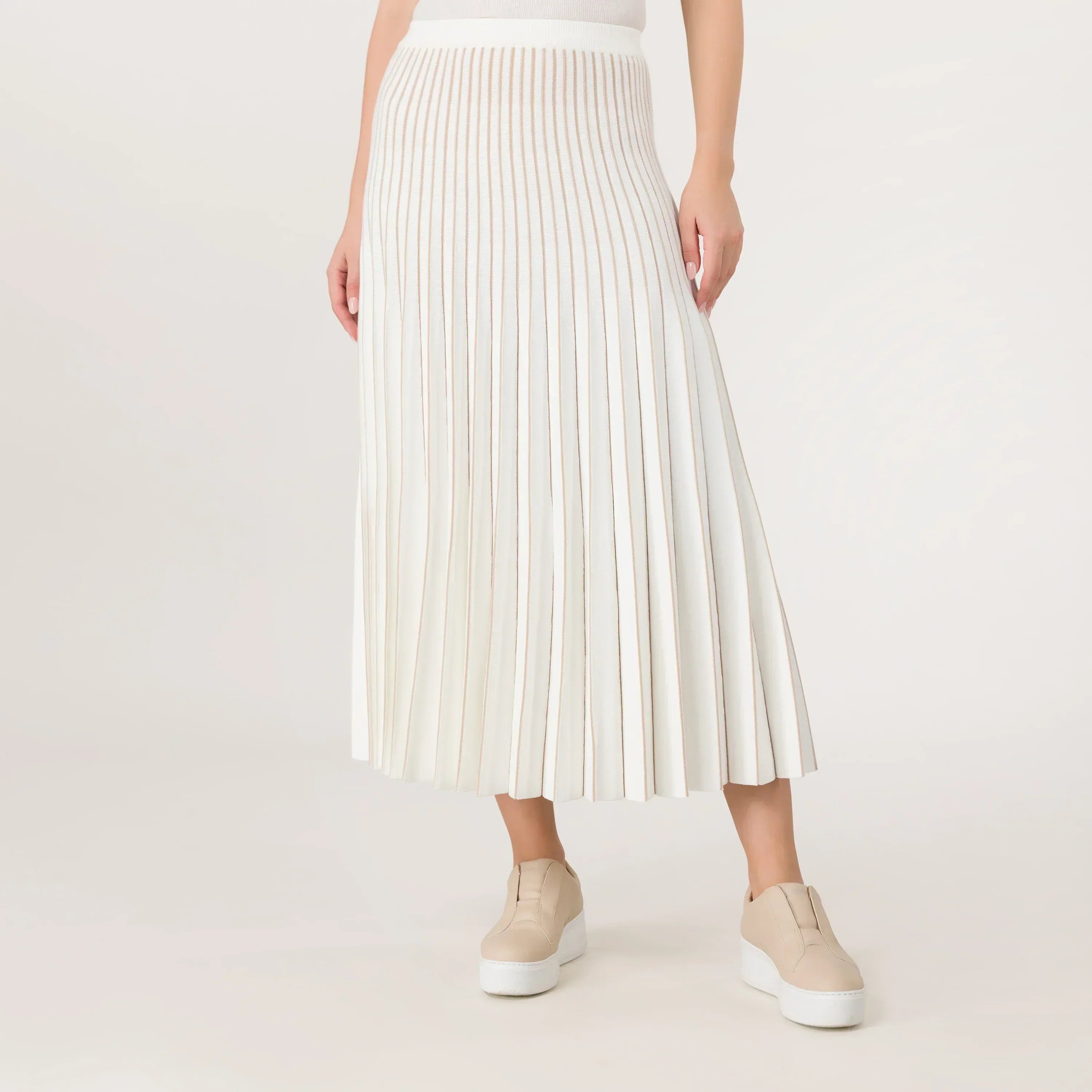 Pleated Maxi Skirt - SEASONAL WHITE