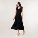 Pleated Knit Dress - SEASONAL BLACK