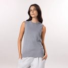 Knitted Sleeveless Sweater - SEASONAL GREY