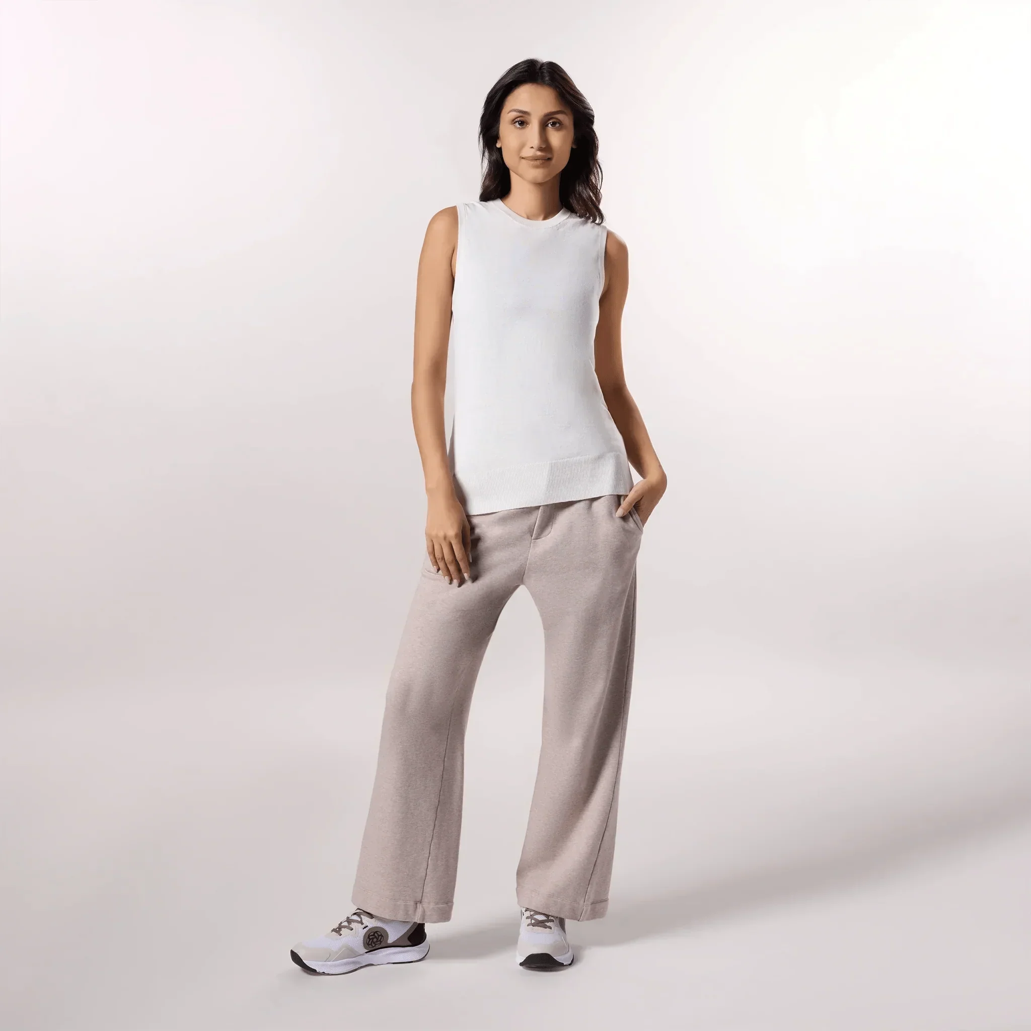 Knitted Sleeveless Sweater - SEASONAL IVORY