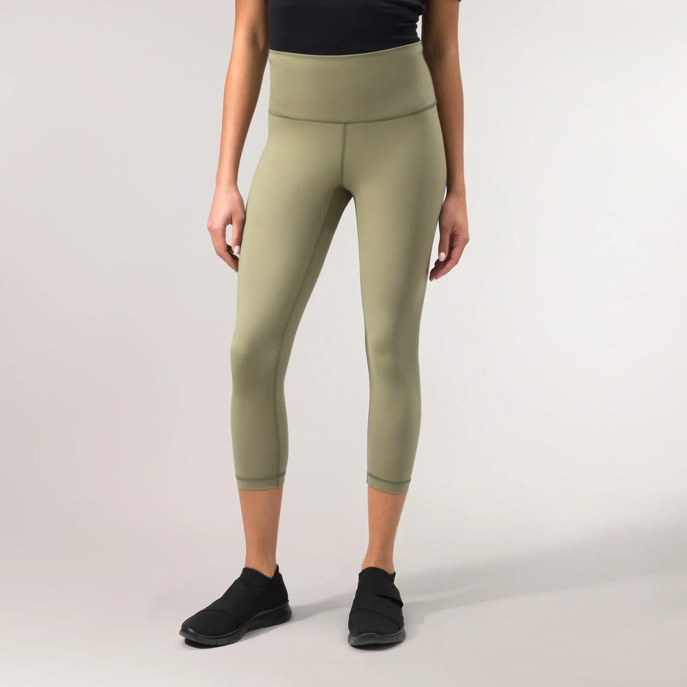 Sculpting Compression Crop Legging - CORE MUSK GREEN