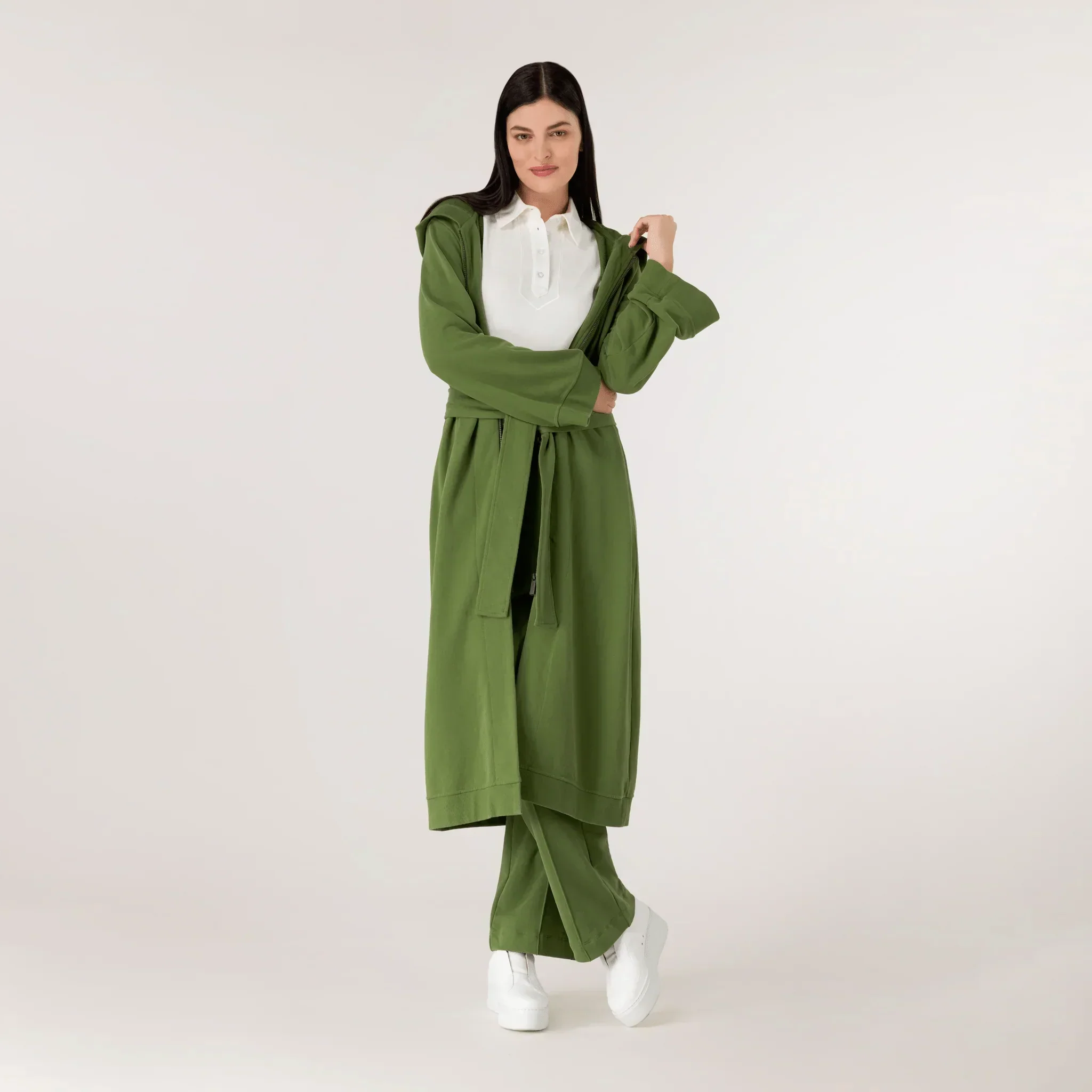 Good To Go Abaya - CORE DARK MUSK GREEN
