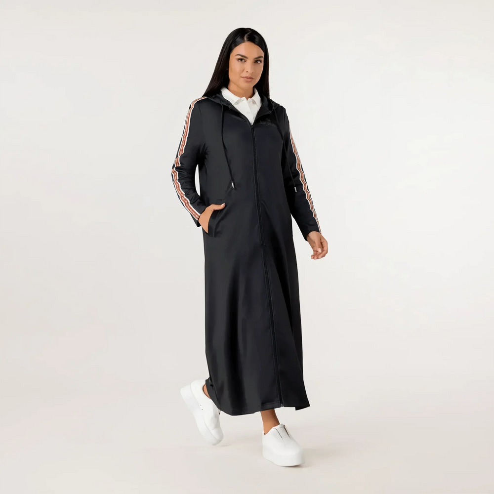 Kayanee Track Abaya - SEASONAL BLACK