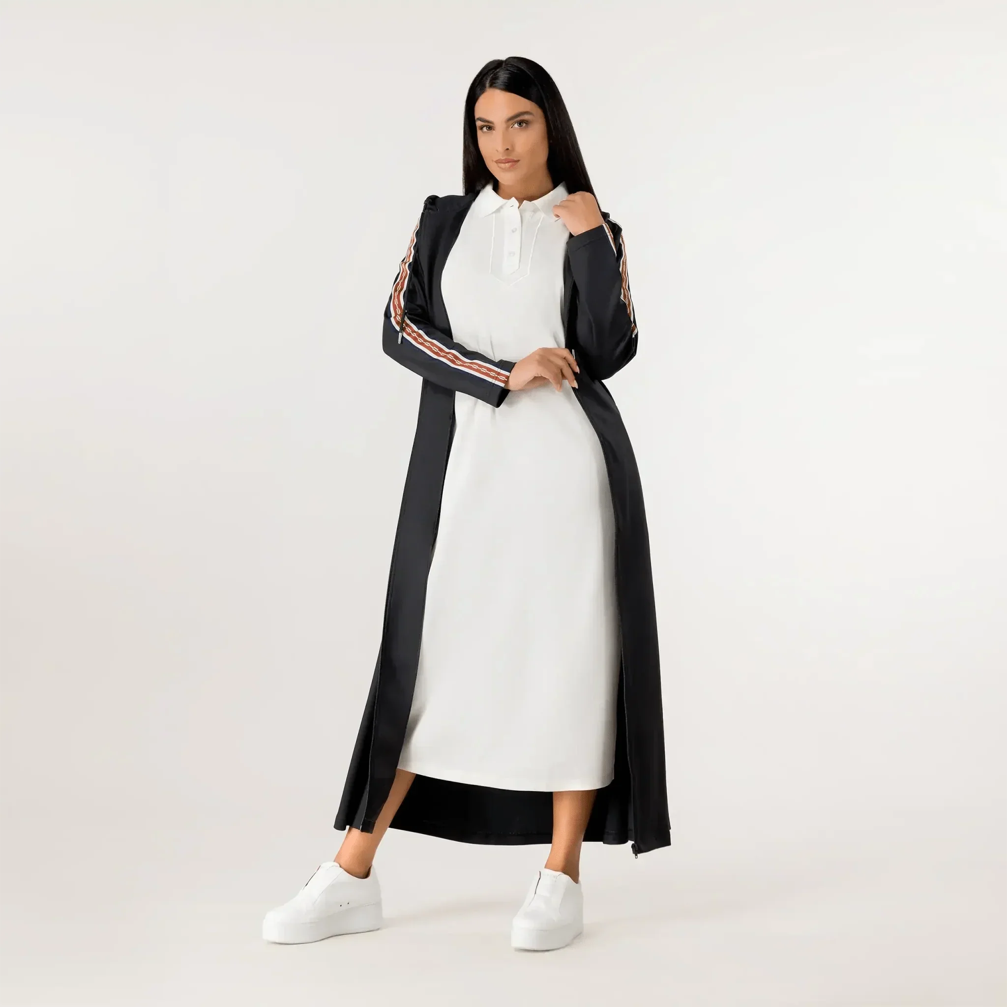 Kayanee Track Abaya - SEASONAL BLACK