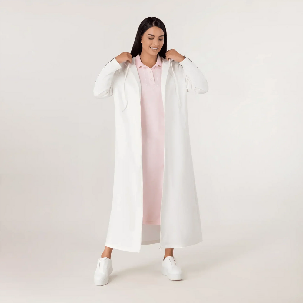 Kayanee Track Abaya - SEASONAL WHITE