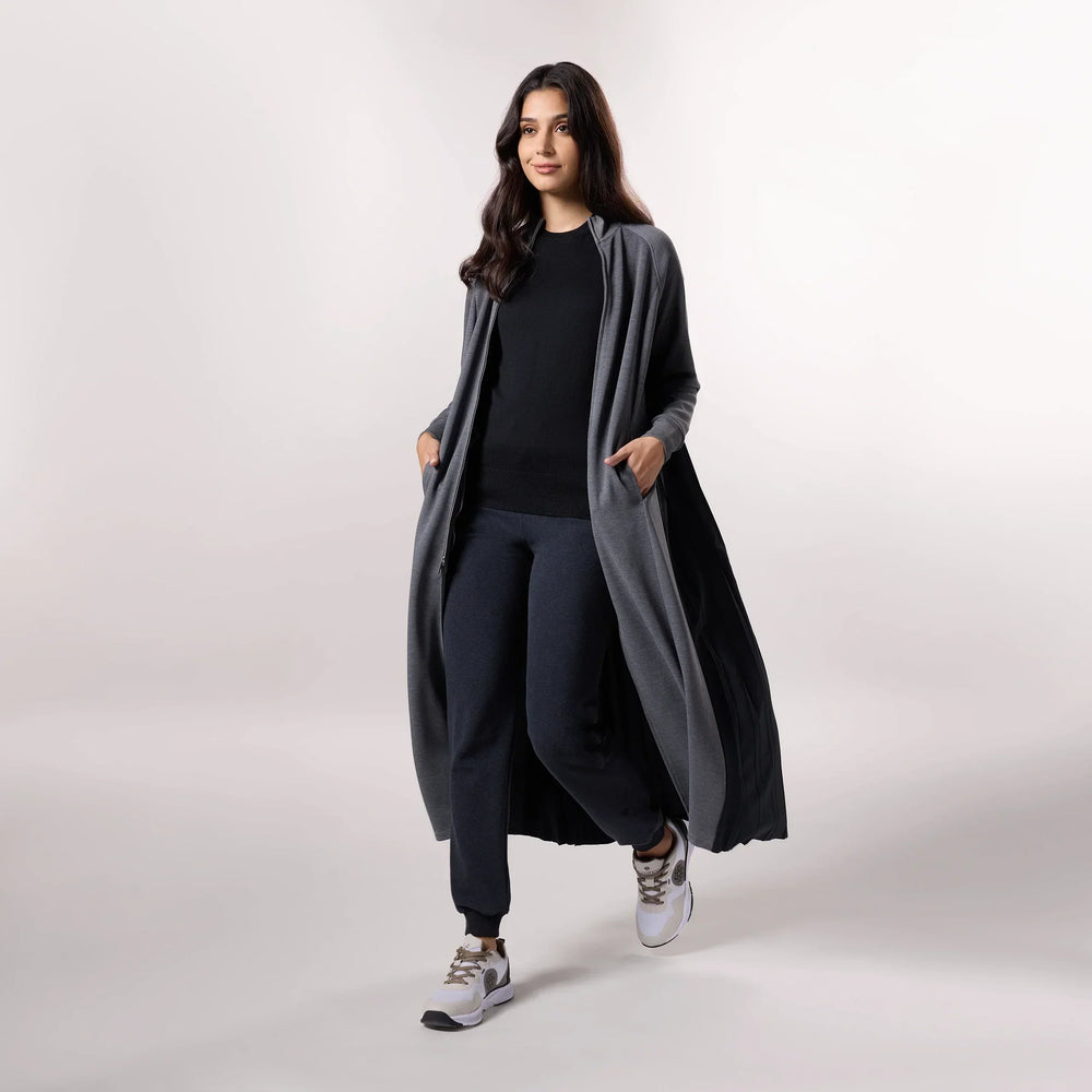 Pleated Abaya - SEASONAL CHARCOAL GREY