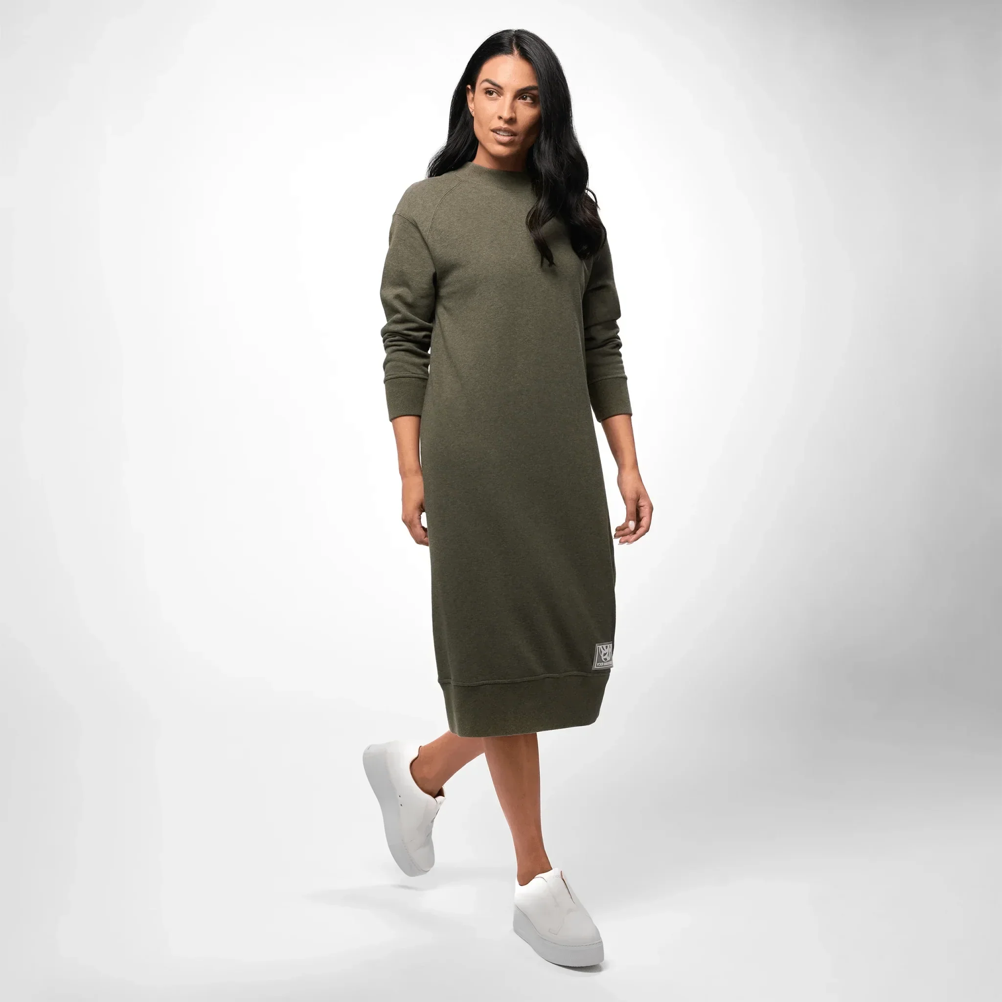 Sweatshirt Dress - SEASONAL GREEN MELANGE