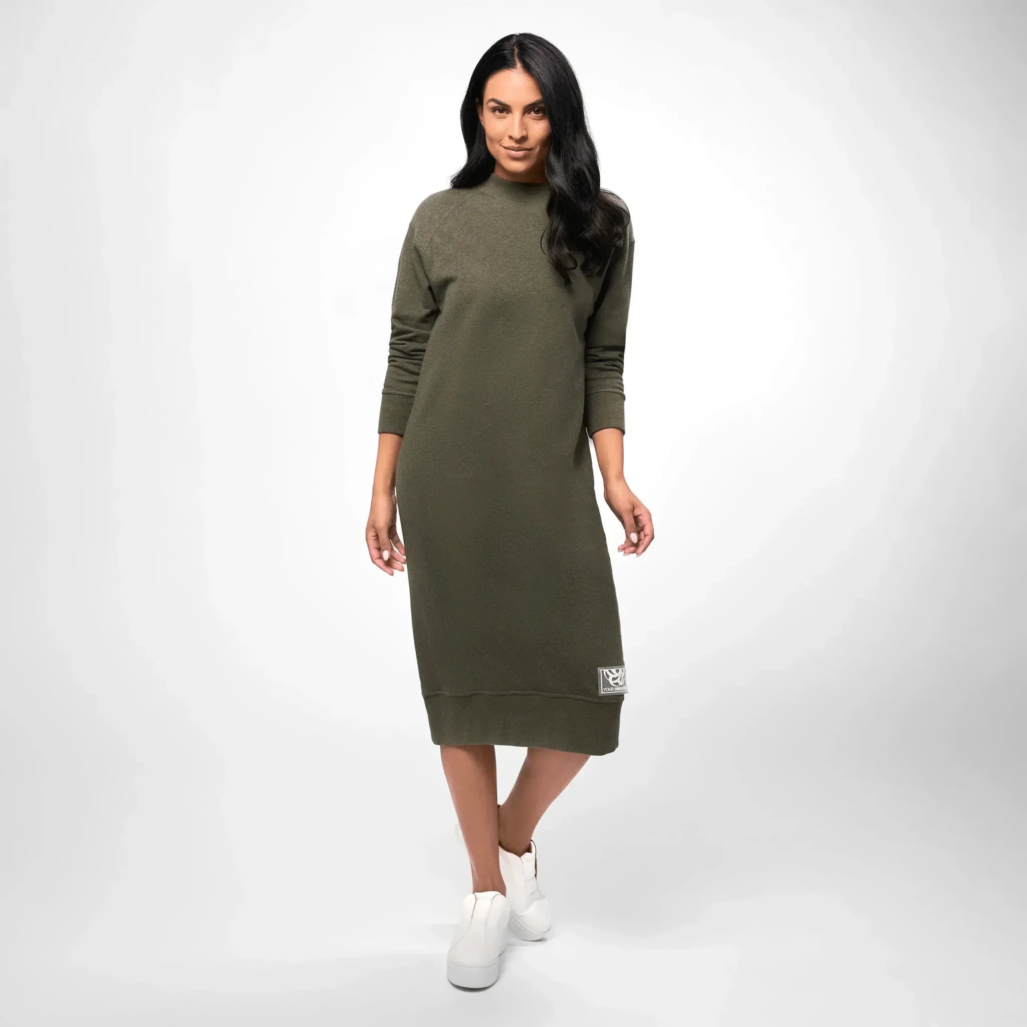 Sweatshirt Dress - SEASONAL GREEN MELANGE