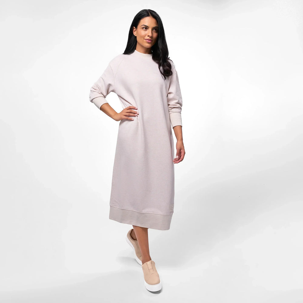 Sweatshirt Dress - SEASONAL WHITE MELANGE