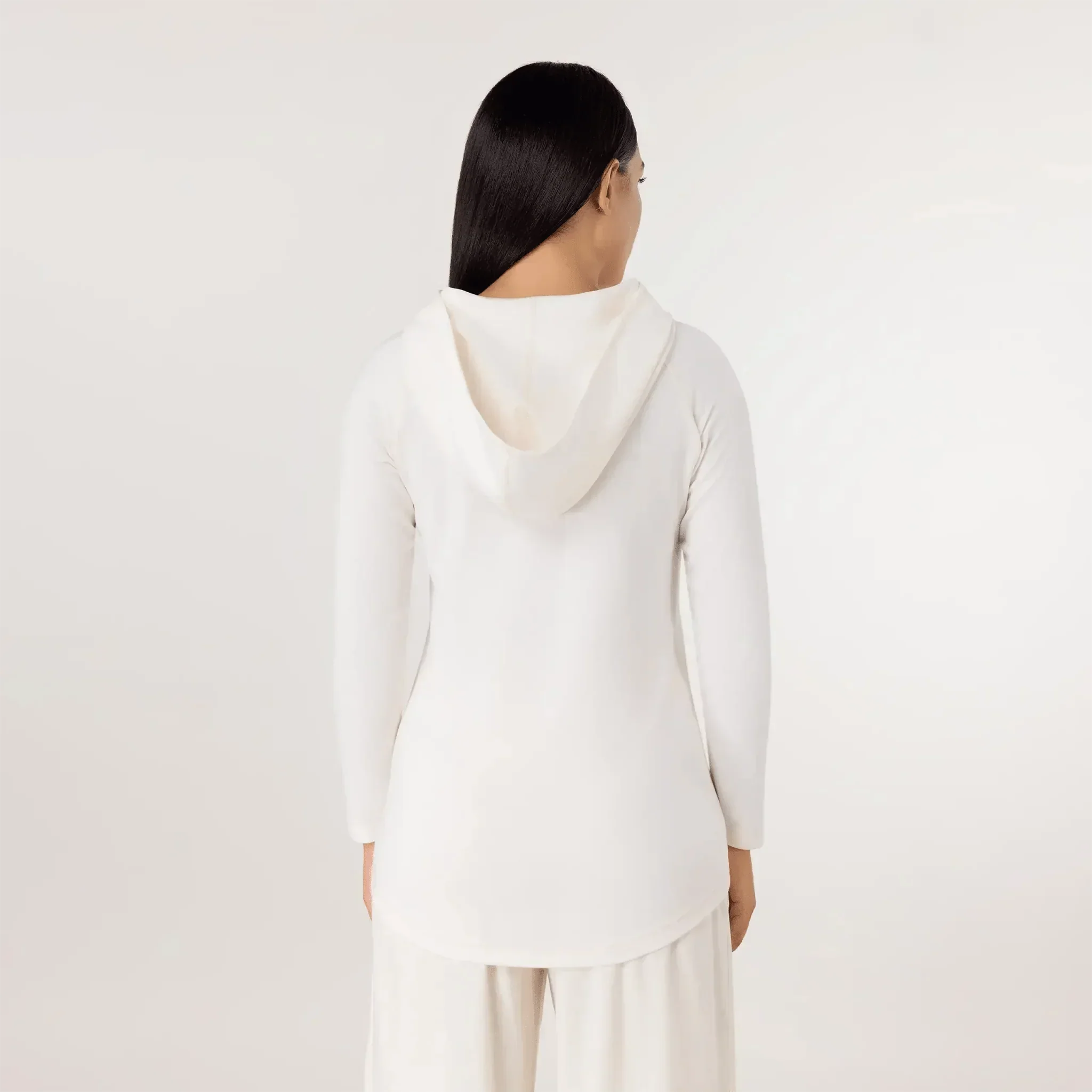 Hooded Long Sleeve Top - SEASONAL BEIGE