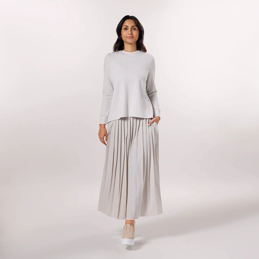 Pleated Sweatshirt - SEASONAL STONE
