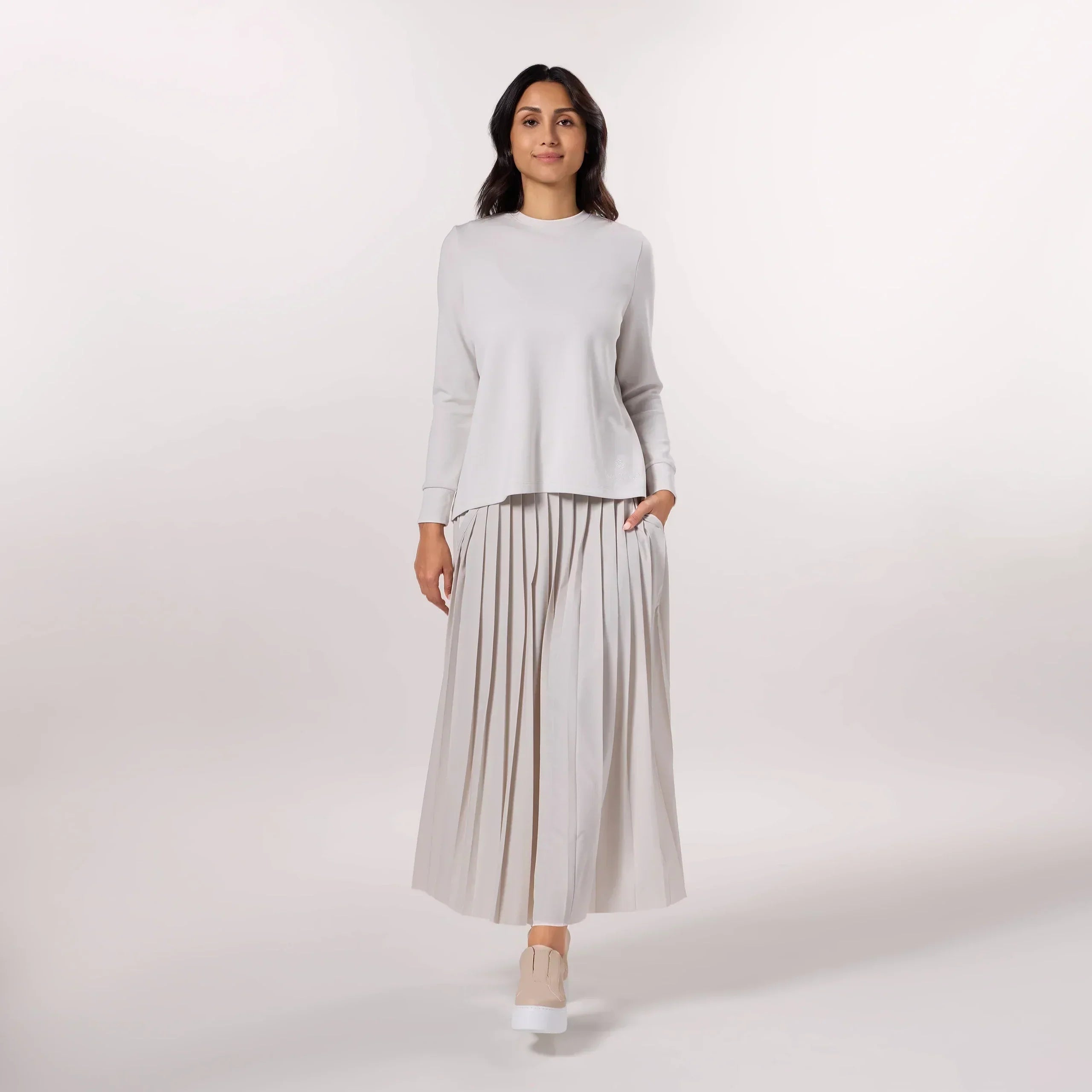 Pleated Sweatshirt - SEASONAL STONE