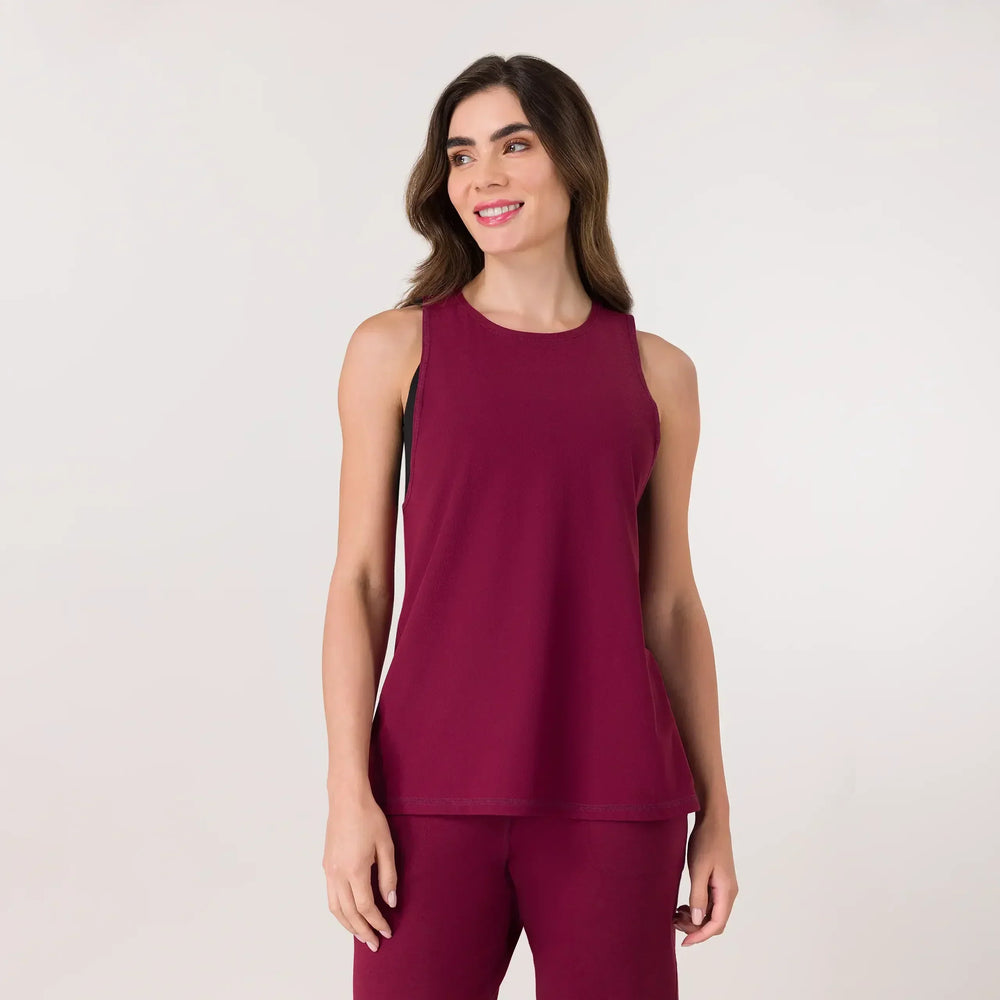 Twirl Racerback Top - CORE GRAPE RED
