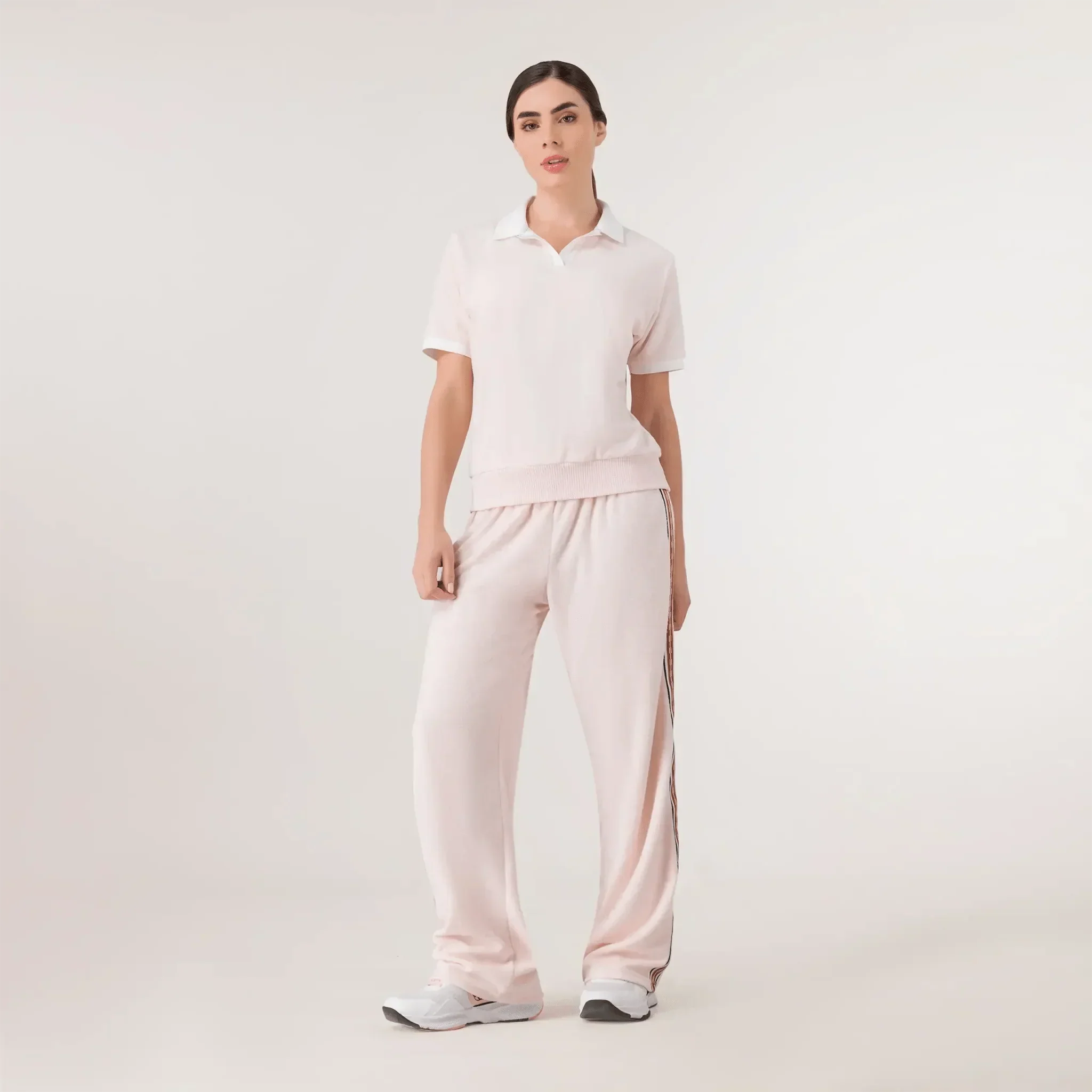 Velour Polo Top - SEASONAL PINK