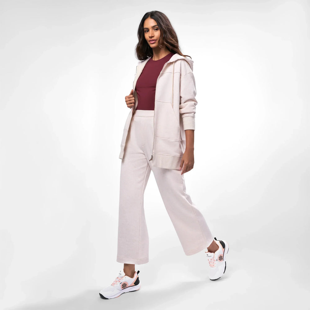 Zip Front Hoodie - SEASONAL WHITE MELANGE